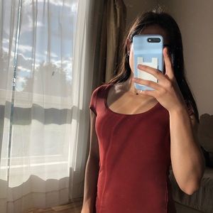 Bodycon burnt orange mini dress